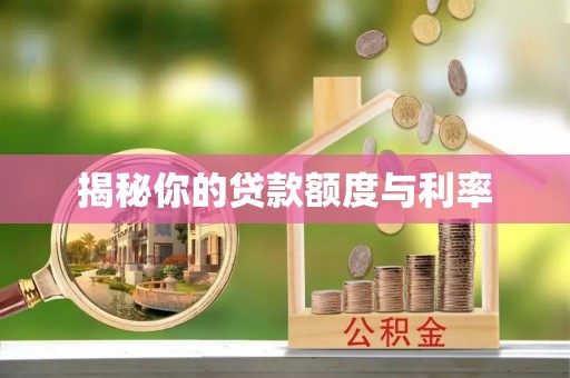 望花揭秘你的贷款额度与利率